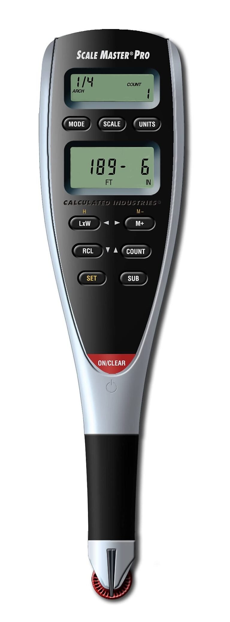 Scale Master Pro measuring tool with digital display and roller wheel