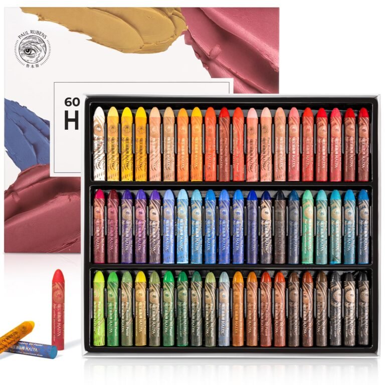 Set of 60 Paul Rubens oil pastels in a black box, colorful