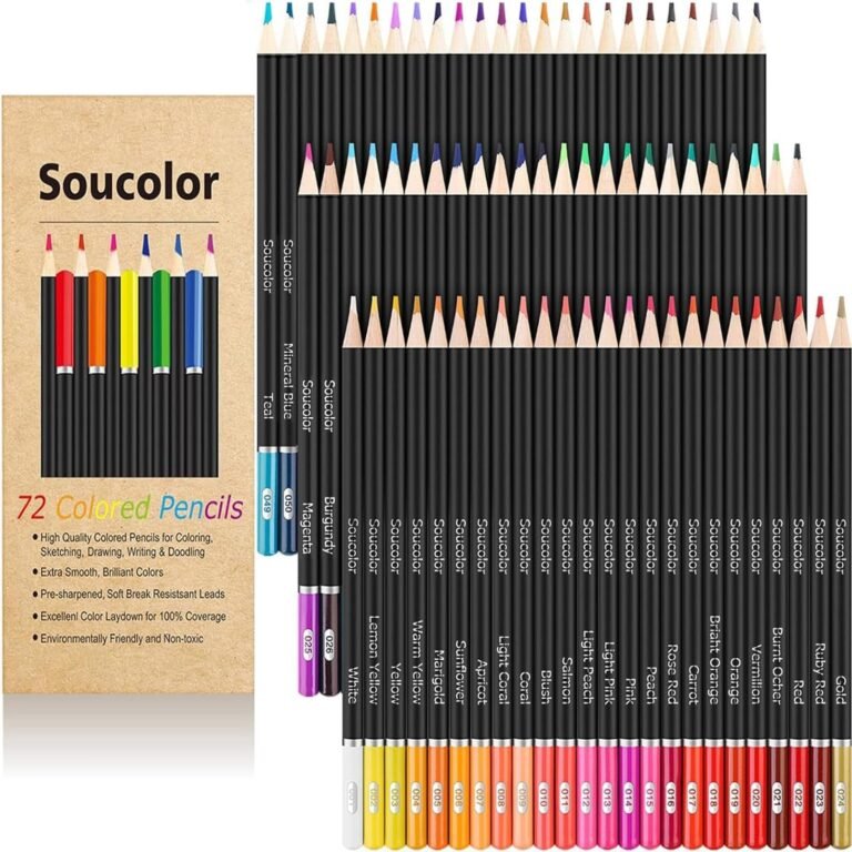 Set of 72 Soucolor colored pencils with a box on the left