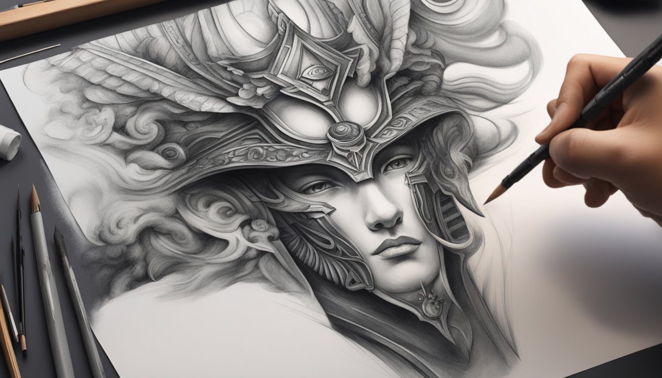 An artist meticulously applies charcoal to paper, capturing intricate textures and shadows with precise strokes and blending techniques