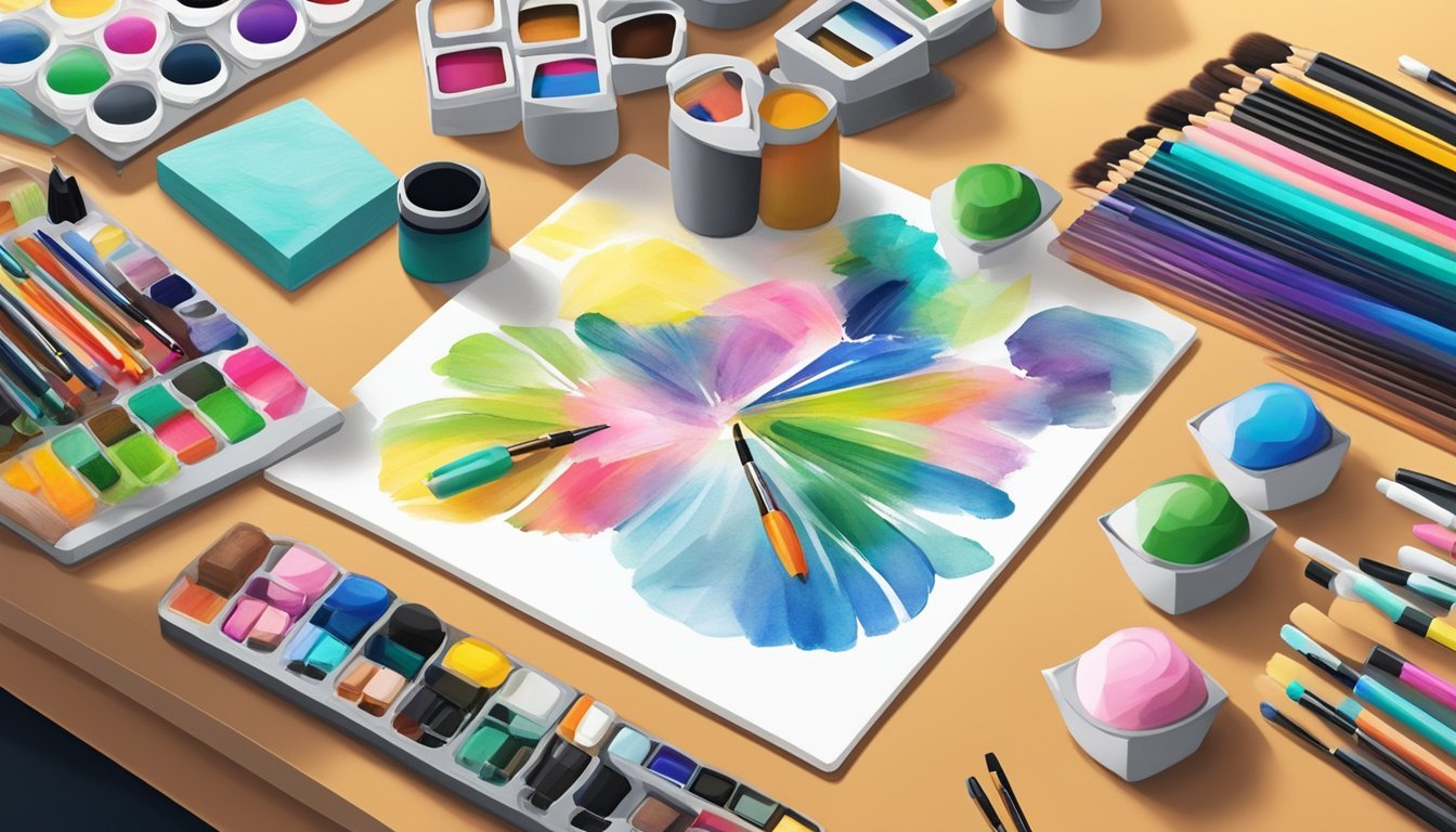 A variety of brush markers are arranged on a table, surrounded by art supplies.</p><p>Different textures are being created on a canvas using the markers in unique and creative ways