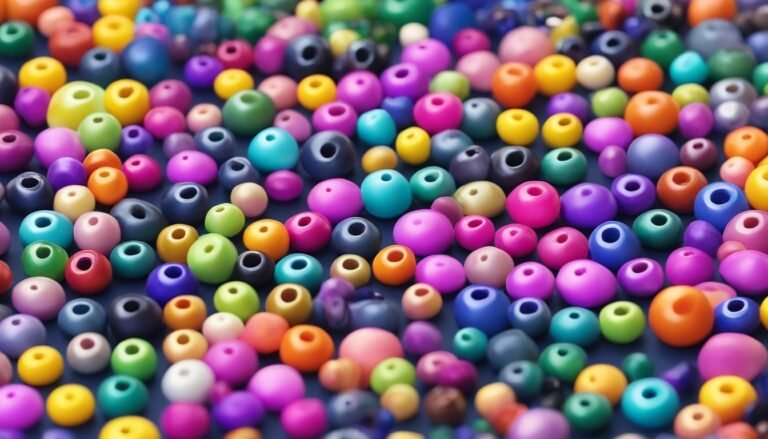 Close-up of a collection of colorful, round beads in various sizes