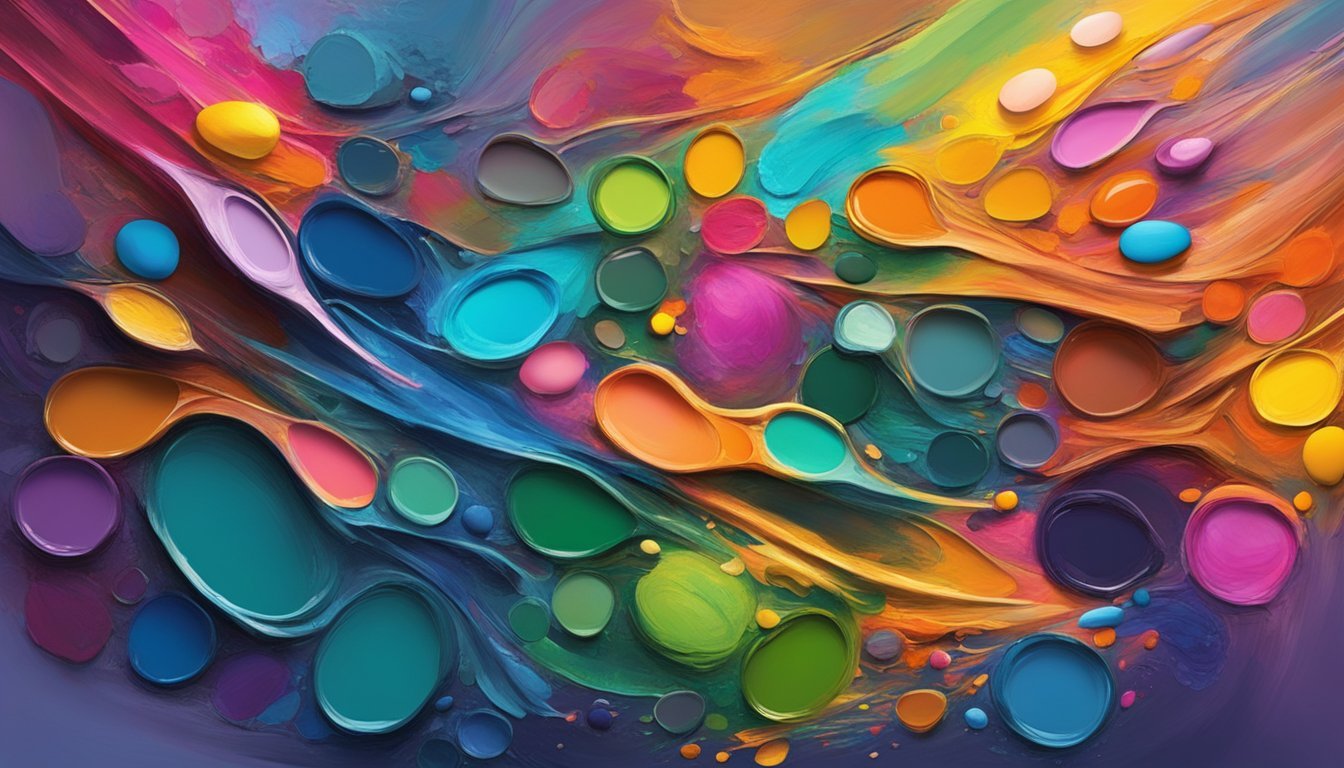 A palette of vibrant colors being mixed and layered on a canvas using various glazing techniques, creating depth and luminosity in the painting