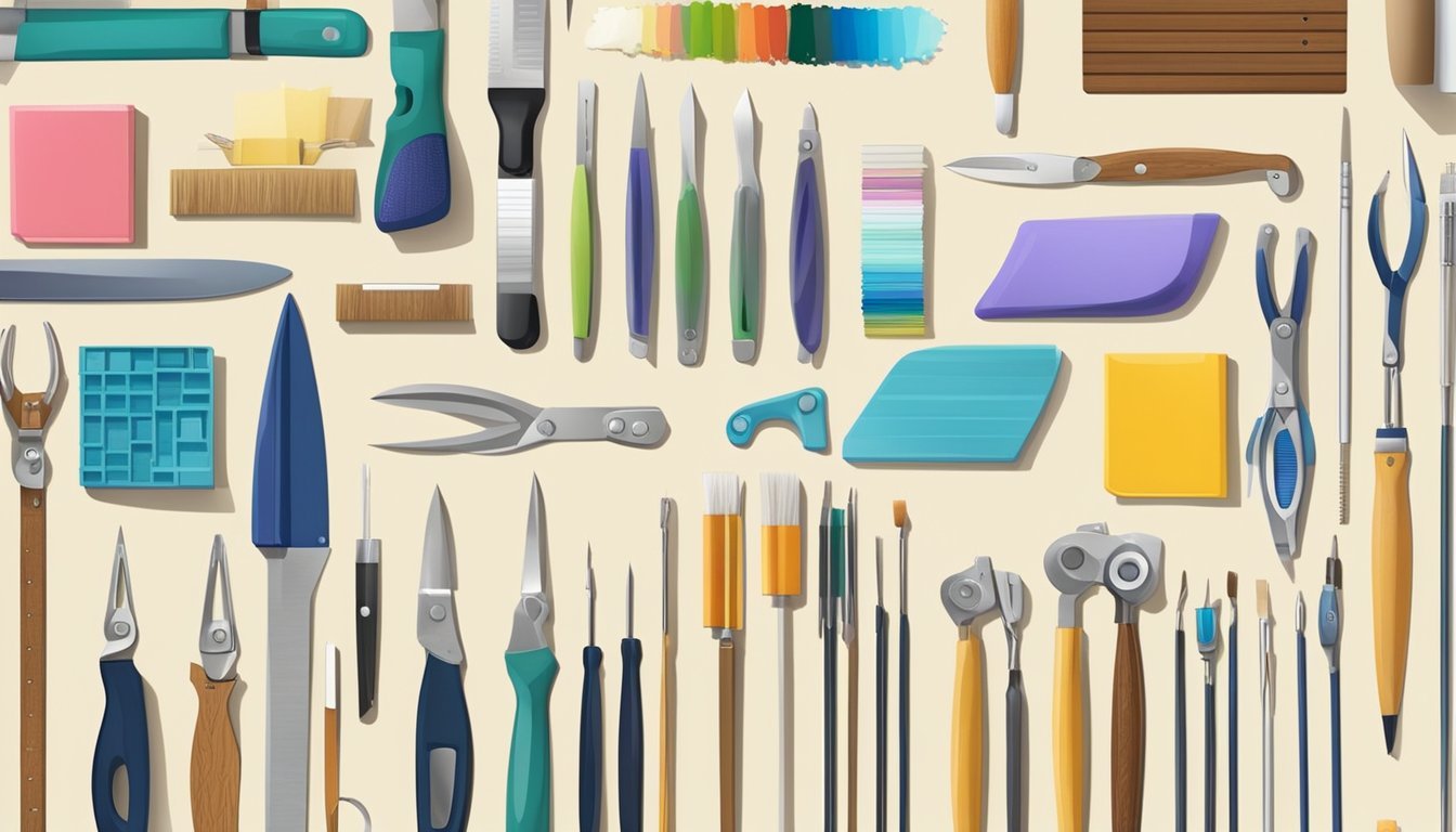 Craft supplies neatly arranged on magnetic knife strips mounted on a wall.</p><p>Scissors, paintbrushes, and other tools are held in place, creating a clean and organized workspace